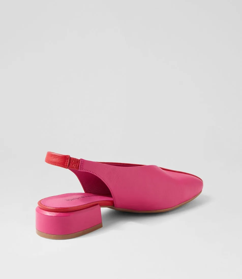 DJANGO & JULIETTE Vanhi Red Fuchsia Leather Heels