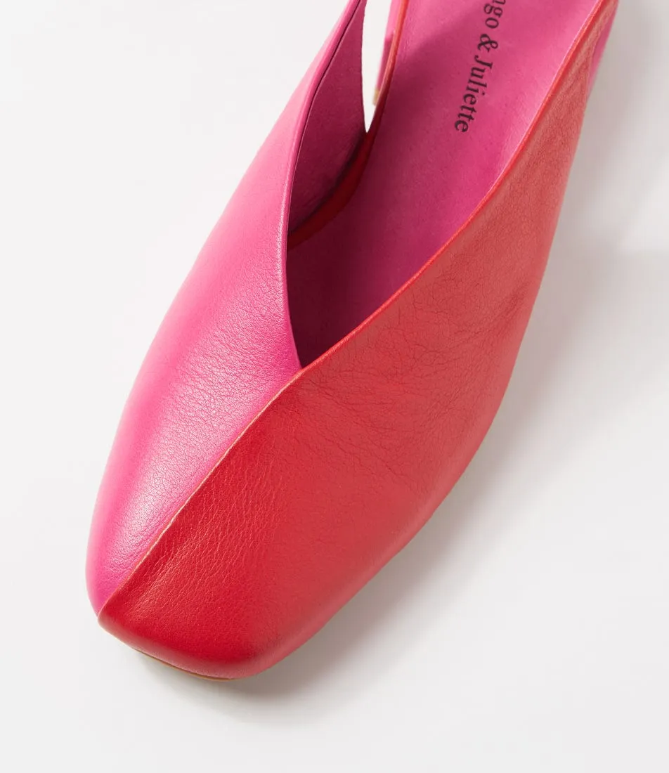 DJANGO & JULIETTE Vanhi Red Fuchsia Leather Heels