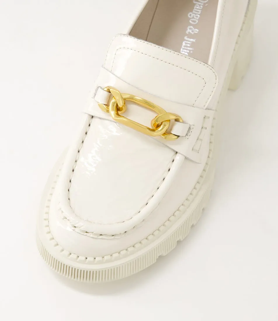 DJANGO & JULIETTE Zoffie Ivory Patent Leather Heels