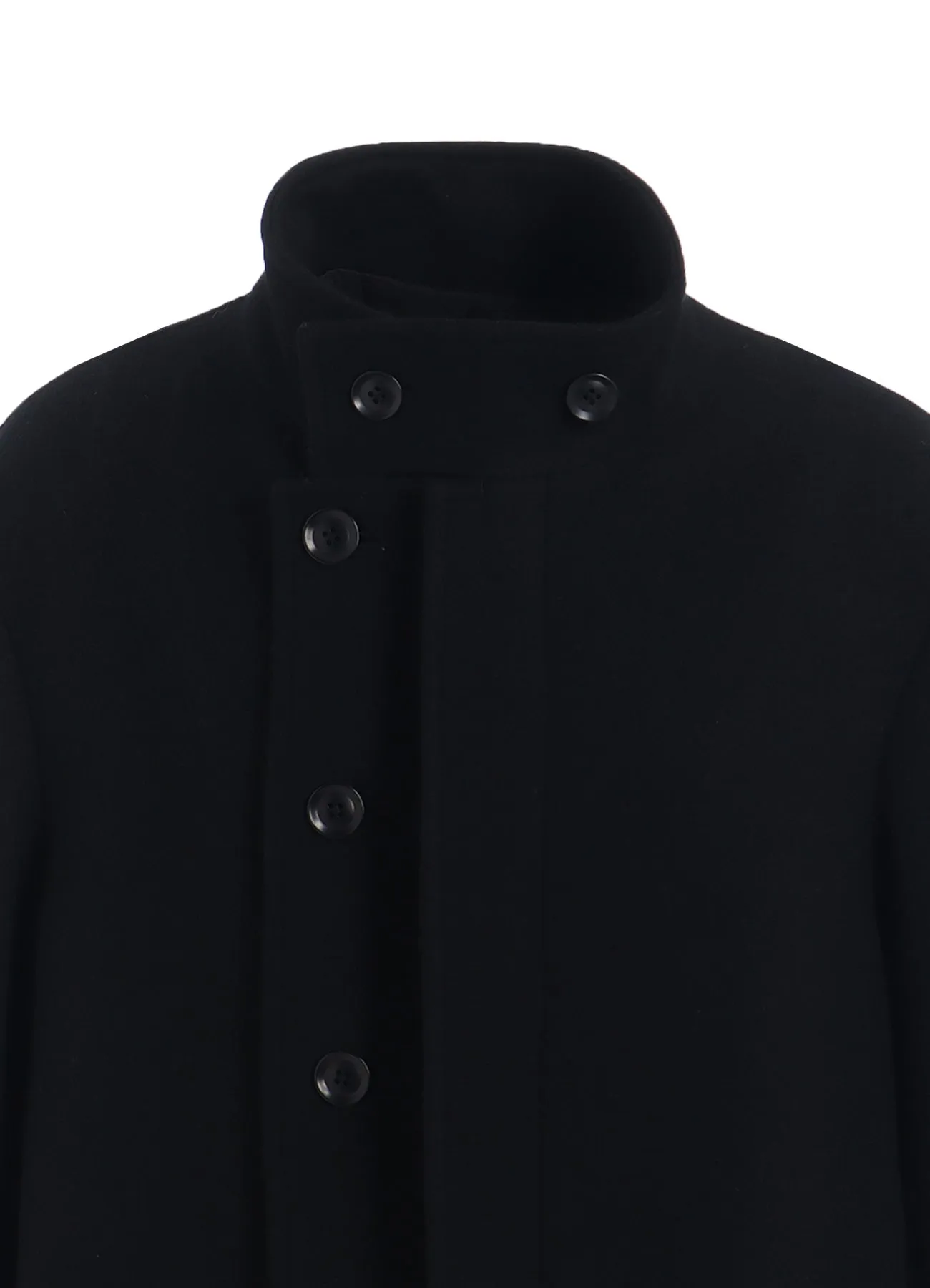 DOUBLE-WEAVE MELTON STAND COLLAR COAT