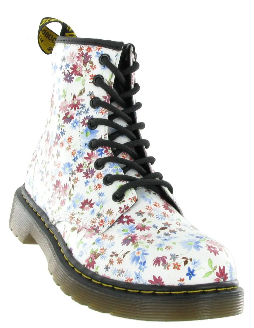 Dr. Martens Brooklee Blue Flowers - Kids' boots - Blue - Floral patterns