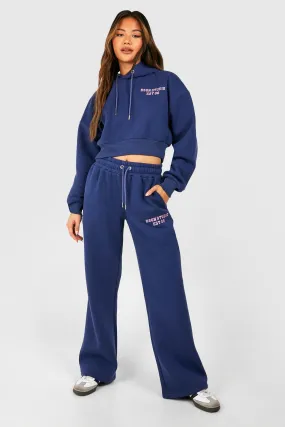 Dsgn Studio Embroidered Cropped Hooded Tracksuit