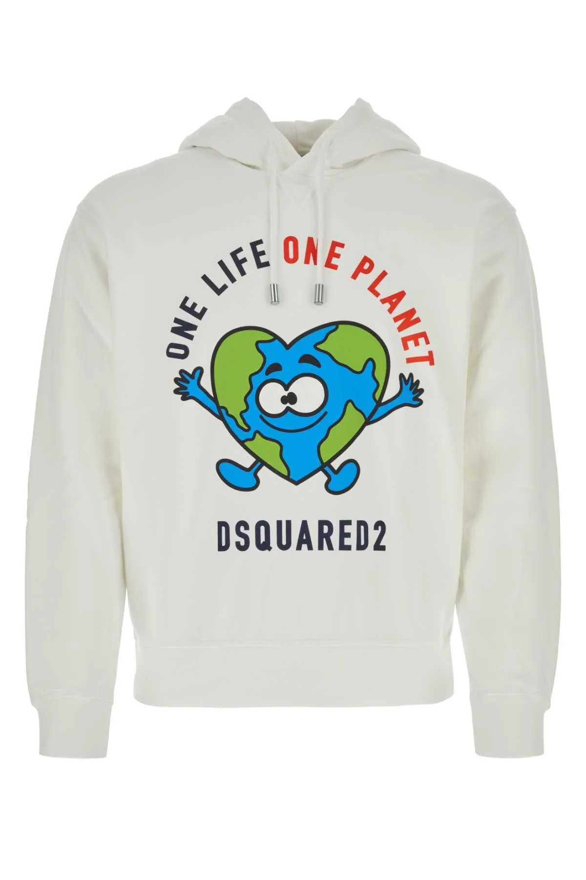 Dsquared White Cotton One Life Sweatshirt