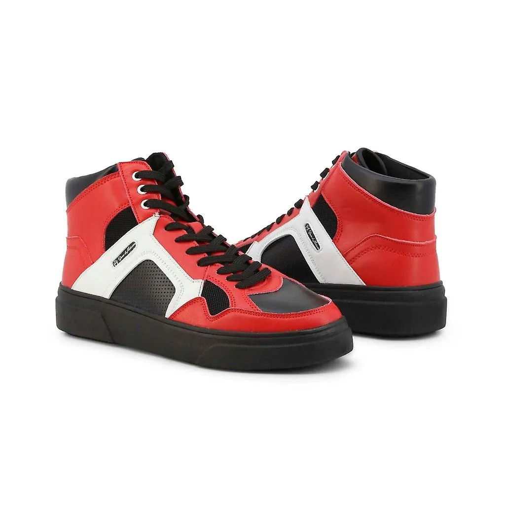 Duca di morrone nick red fabric hi top sneakers