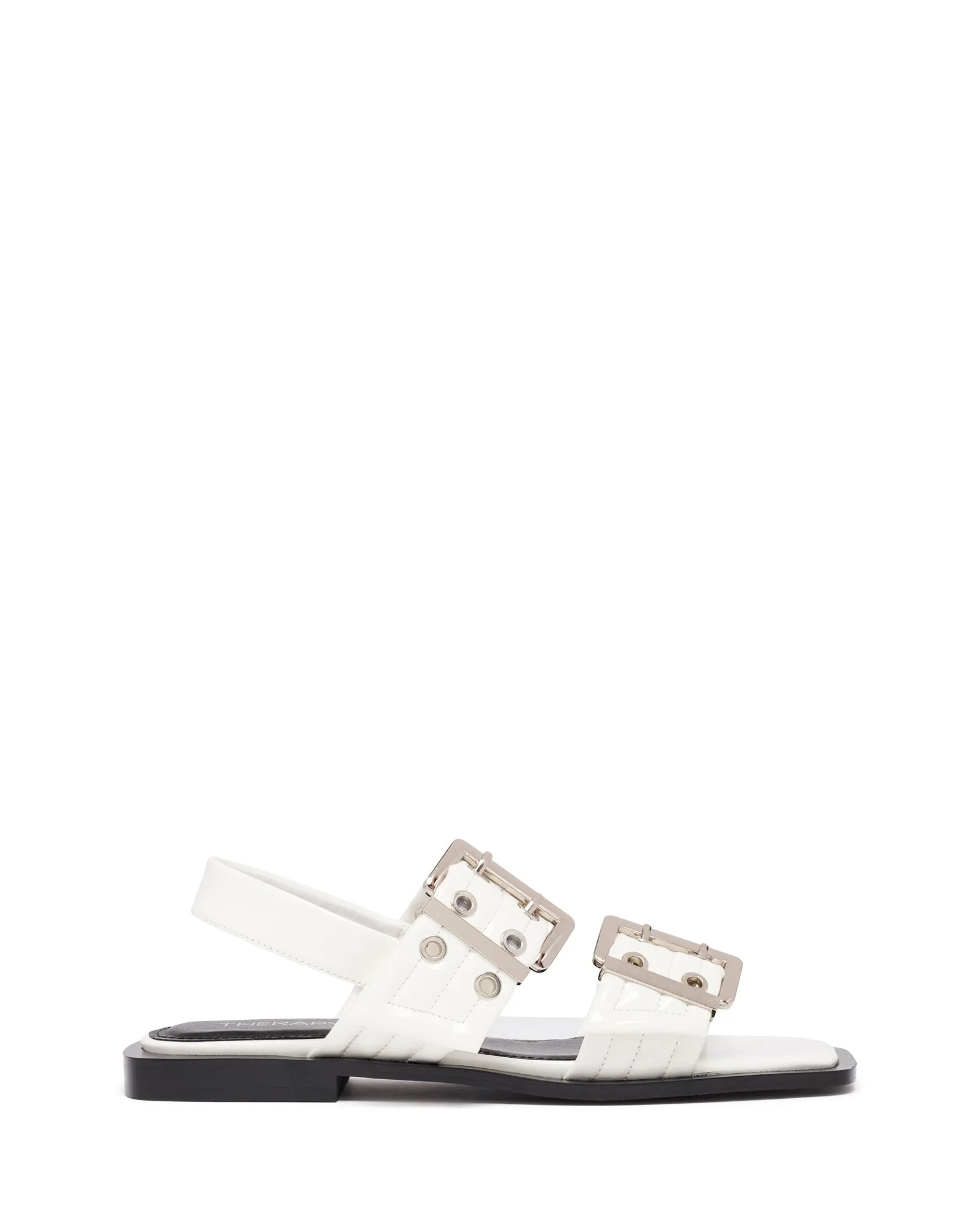 Elemental Slingback Flat Sandal White Patent