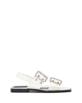 Elemental Slingback Flat Sandal White Patent