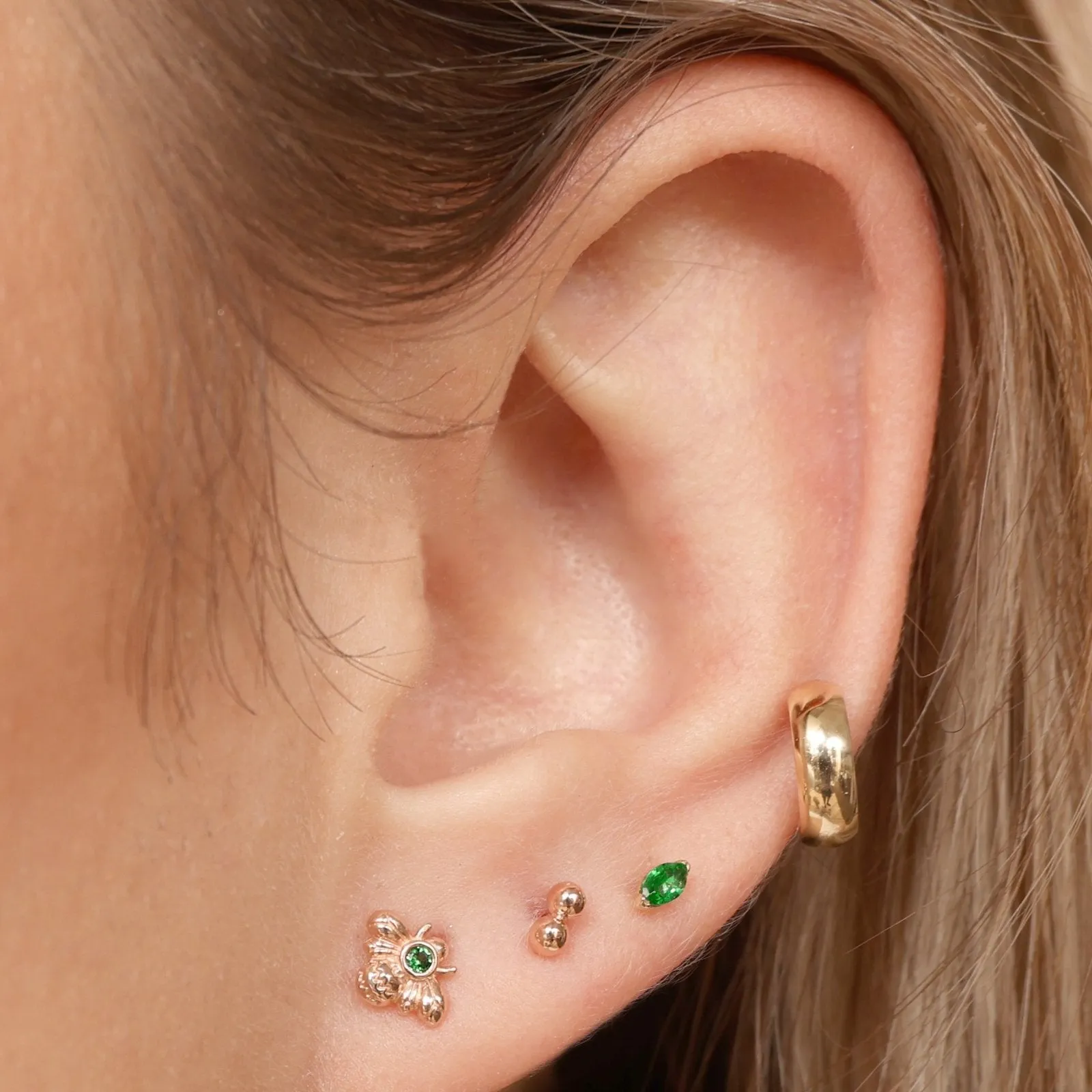 Emerald Crystal Stud Earring