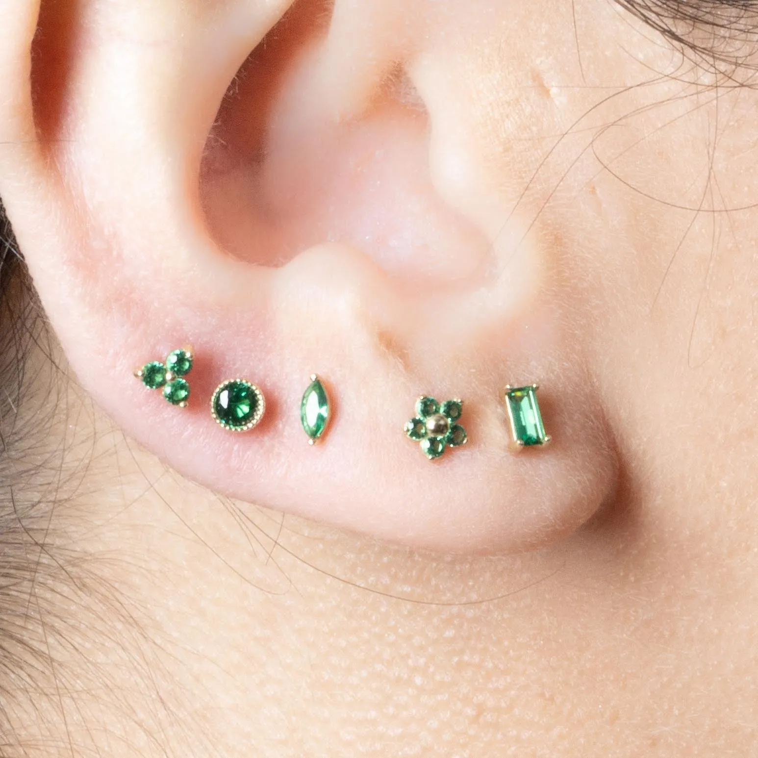 Emerald Crystal Stud Earring