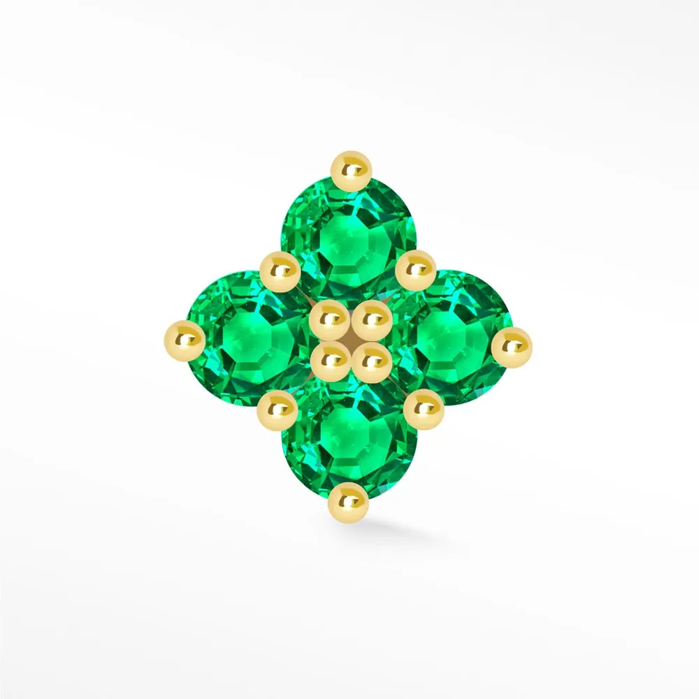 Shiny Emerald Earring Clover