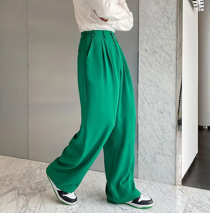 Emerald Green Wide Leg Trousers