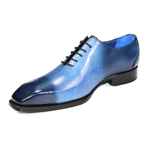 Navy Calf Skin Leather Oxfords