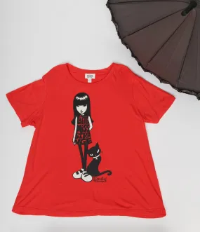 Emily The Strange Little Miss Strange Red Graphic Tee by Unique Vintage