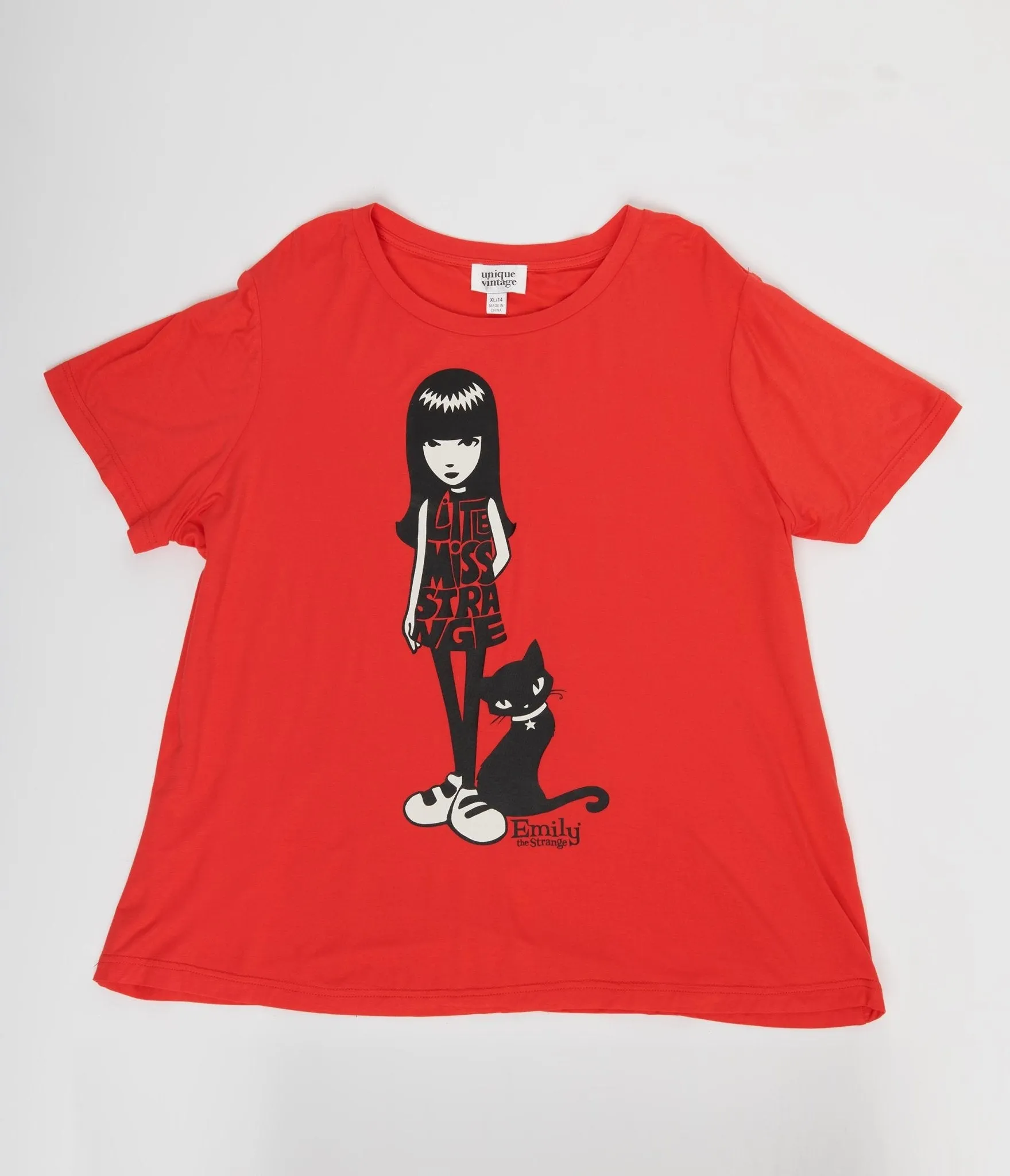 Emily The Strange Little Miss Strange Red Graphic Tee by Unique Vintage