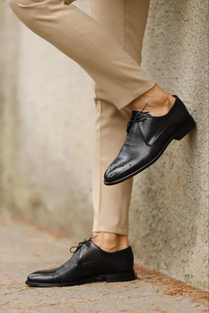 Empire Black Laced Derby Shoes