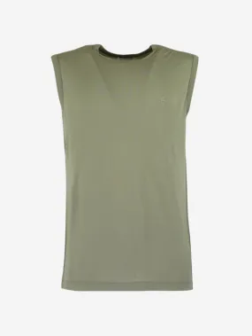 Etudes - Sleeveless cotton T-shirt with embroidered logo in Trip Mud design