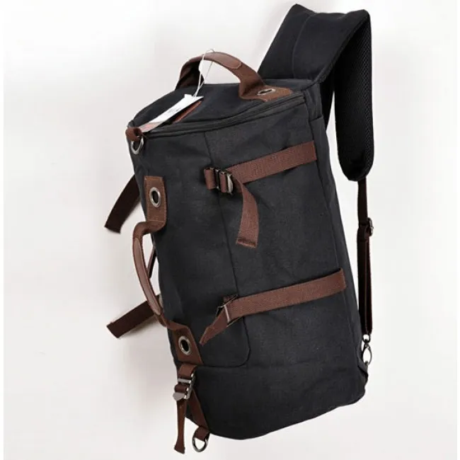 Fashion Large Capacity Cylindrical Canvas Travel Backpacks