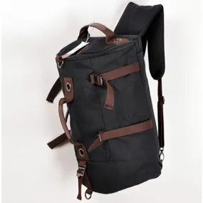 Fashion Large Capacity Cylindrical Canvas Travel Backpacks