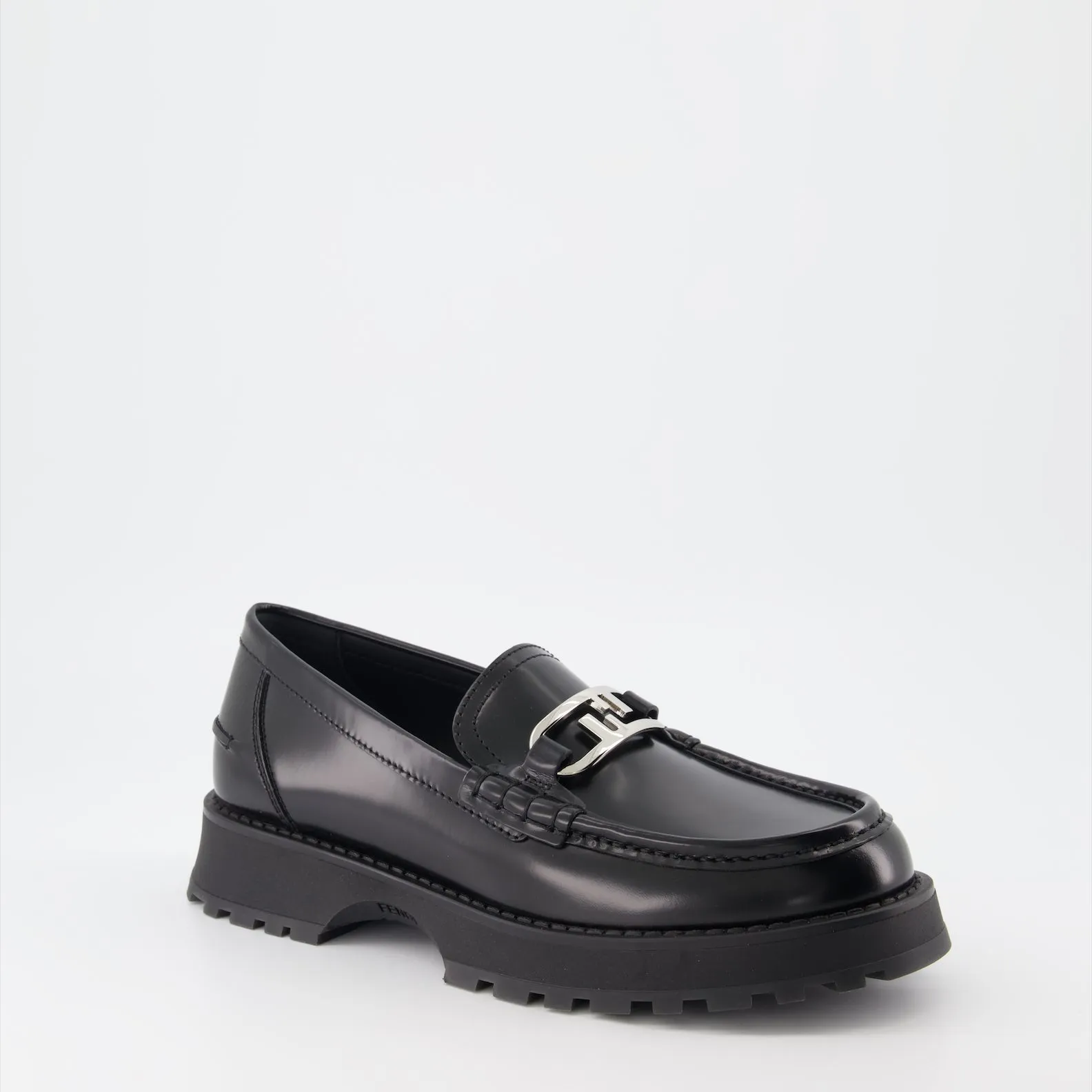 Fendi O'Lock Leather Moccasins