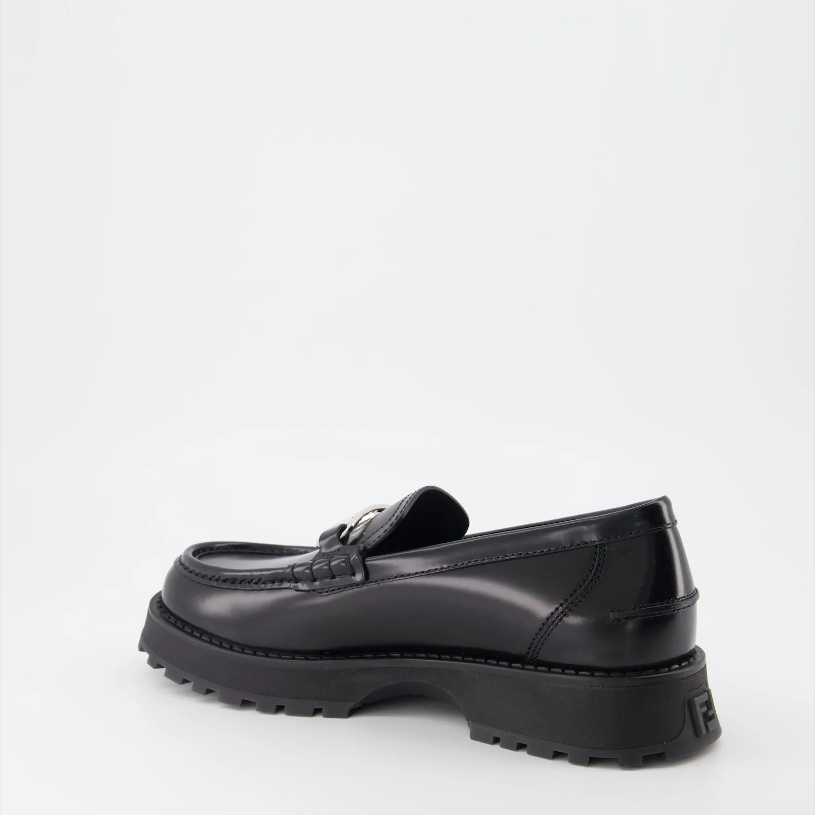 Fendi O'Lock Leather Moccasins