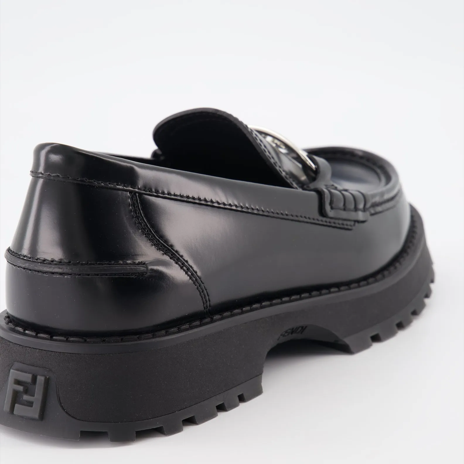 Fendi O'Lock Leather Moccasins