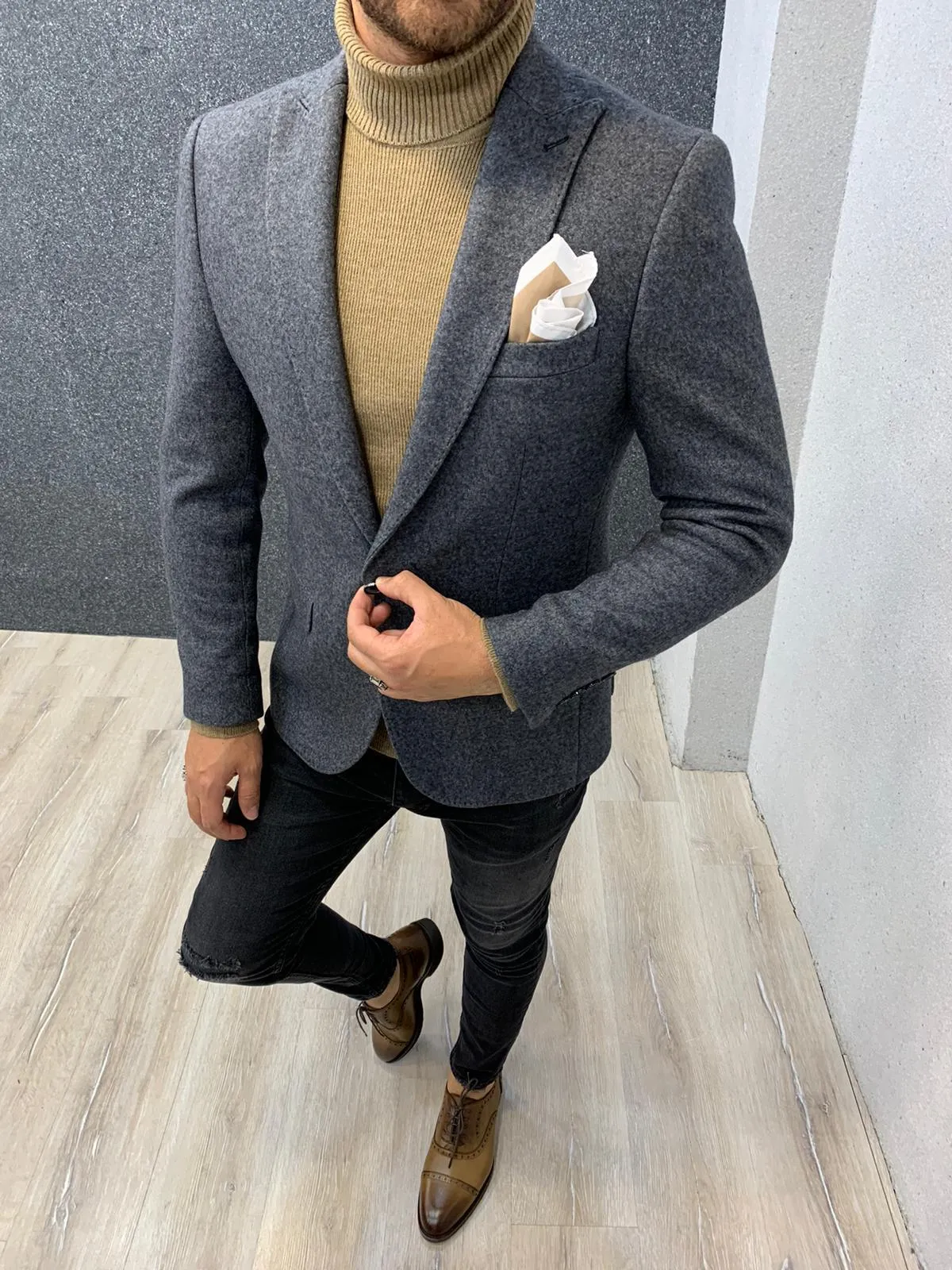 Slim Fit Wool Coat