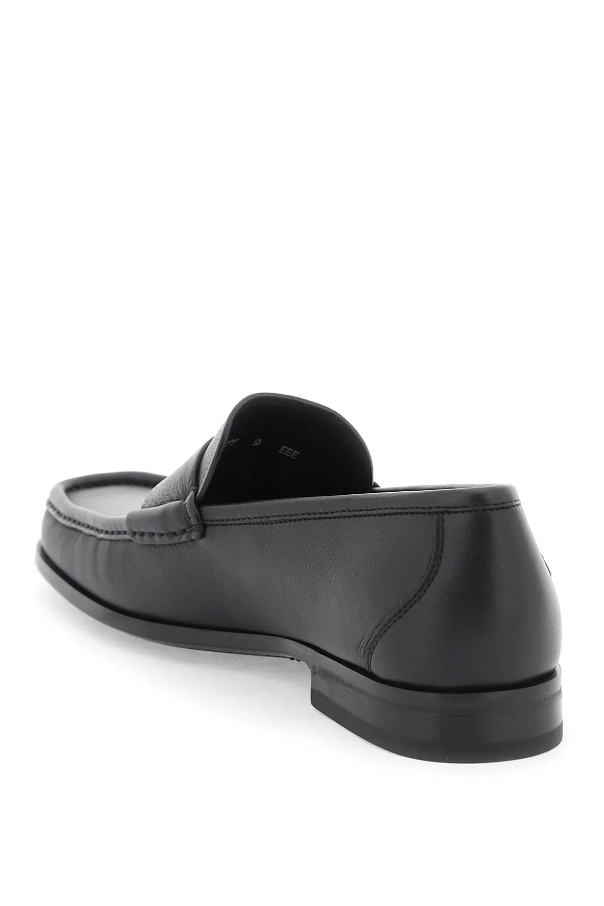 FERRAGAMO Men's Black Leather Moccasins