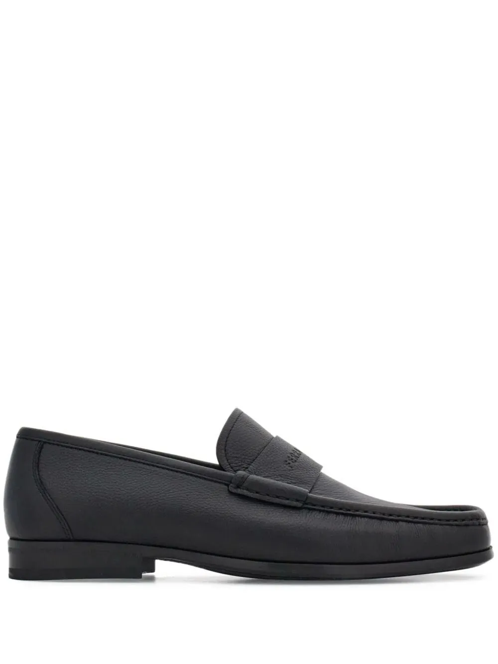 FERRAGAMO Men's Black Leather Moccasins