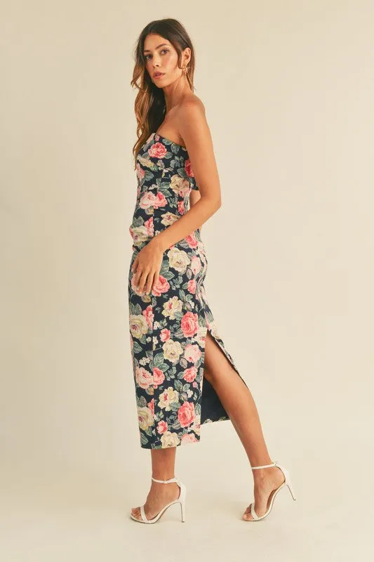 Floral Patterned Bodycon Dress