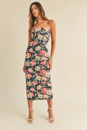 Floral Patterned Bodycon Dress