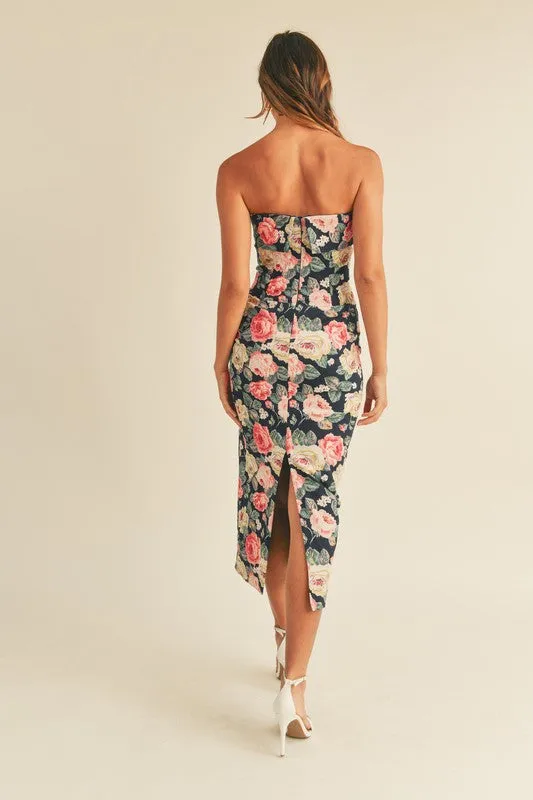 Floral Patterned Bodycon Dress