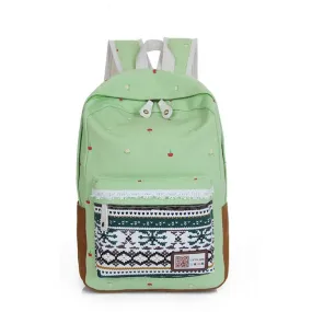 Folk Style Lace Pattern Casual Campus Backpacks