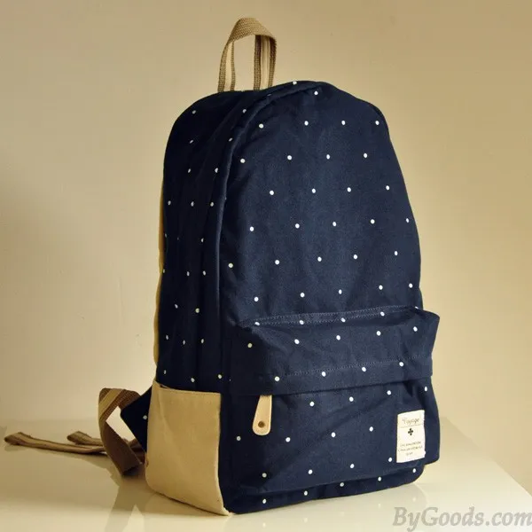 Fresh Cute Dot Print Canvas Backpacks