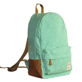 Fresh Cute Dot Print Canvas Backpacks