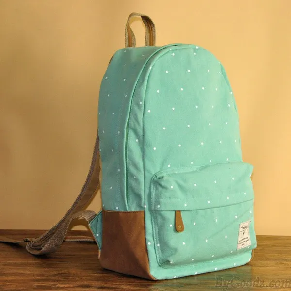 Fresh Cute Dot Print Canvas Backpacks