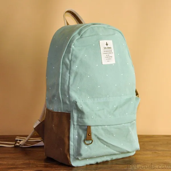 Fresh Cute Dot Print Canvas Backpacks