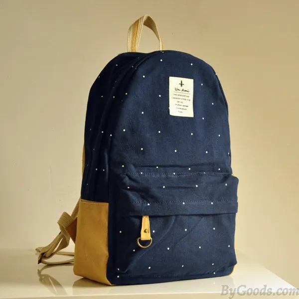 Fresh Cute Dot Print Canvas Backpacks