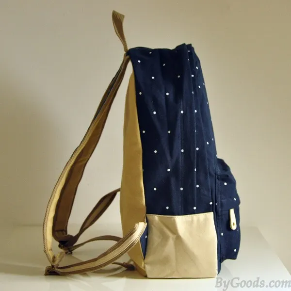 Fresh Cute Dot Print Canvas Backpacks