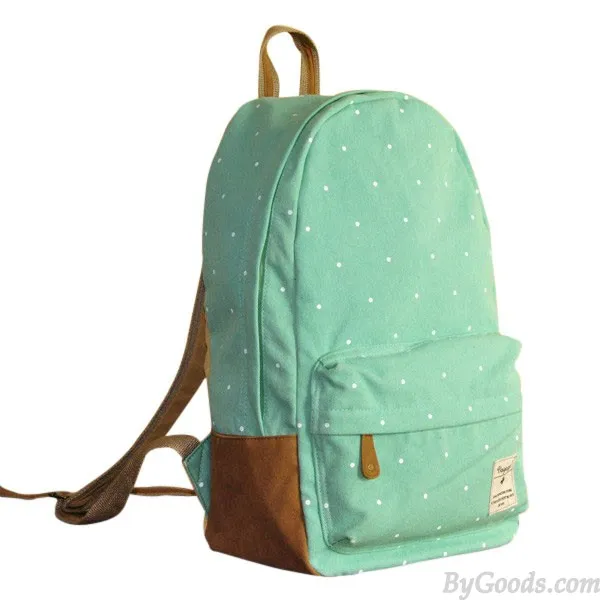 Fresh Cute Dot Print Canvas Backpacks