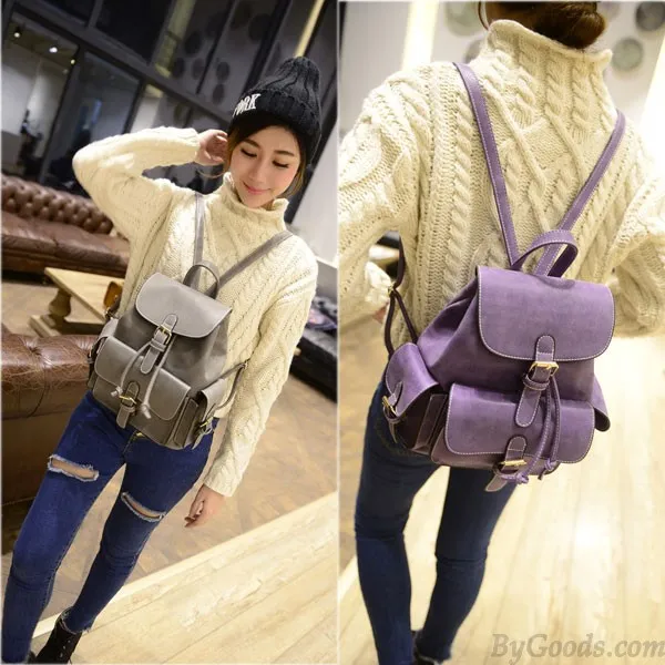 Fresh Retro Nubuck Backpacks - Cute and Solid