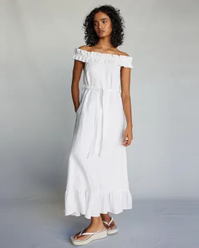 Gaia White Linen Dress