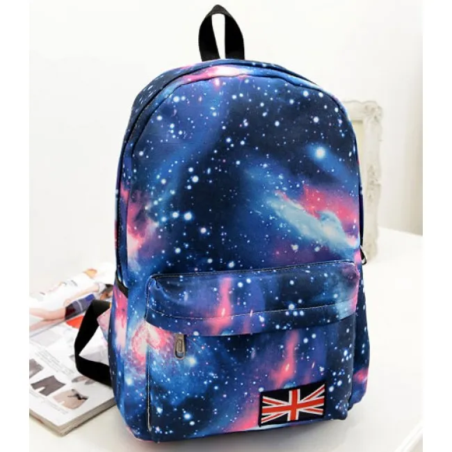 Galaxy College Student Backpacks with Flag Design