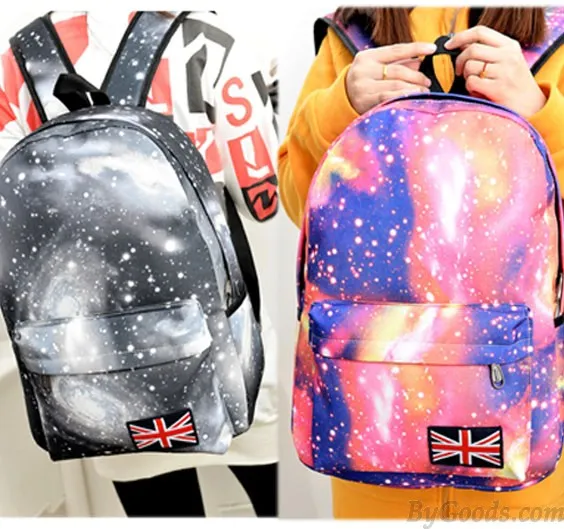 Galaxy College Student Backpacks with Flag Design