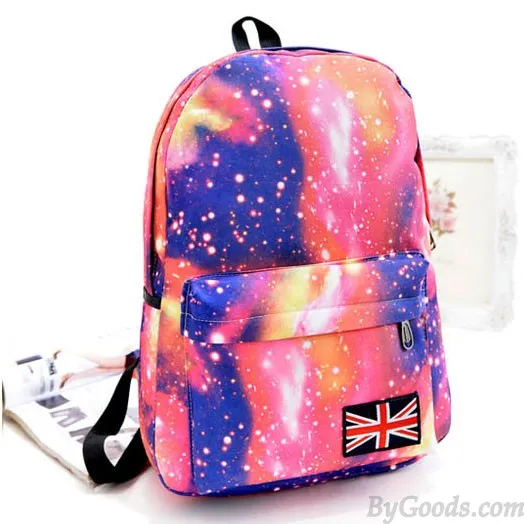 Galaxy College Student Backpacks with Flag Design