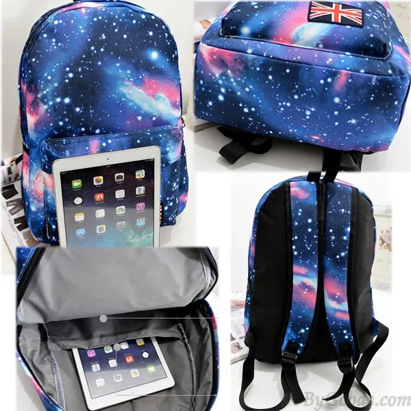 Galaxy College Student Backpacks with Flag Design