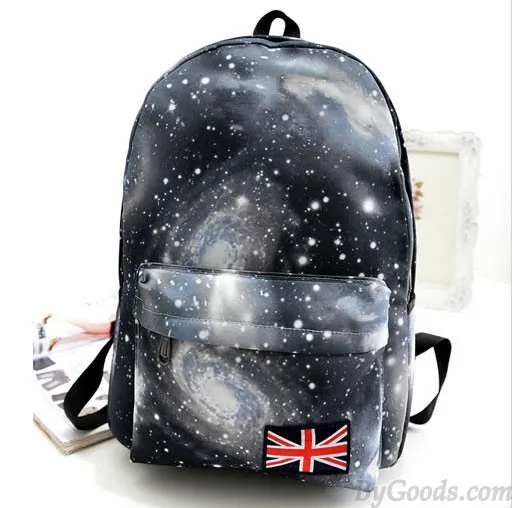 Galaxy College Student Backpacks with Flag Design