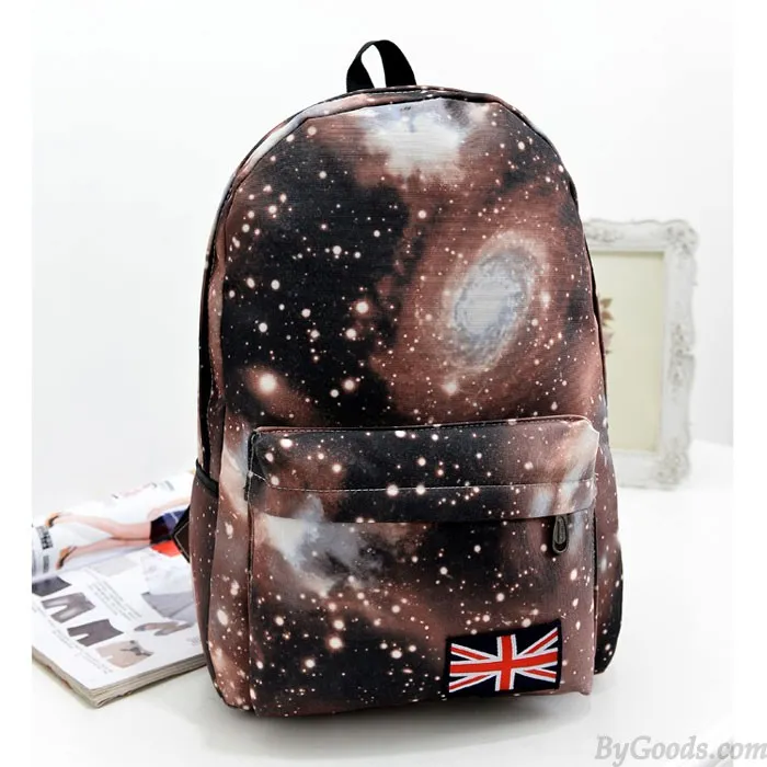 Galaxy College Student Backpacks with Flag Design