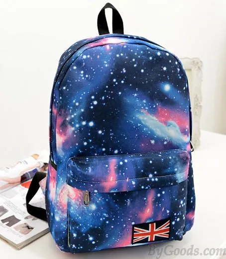 Galaxy College Student Backpacks with Flag Design