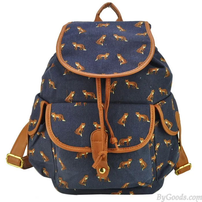 Gentlewoman Style Swallow Printed Canvas Leisure Backpacks Rucksack