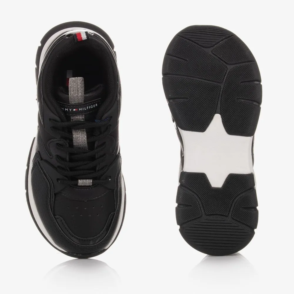 Girls Black Logo Trainers