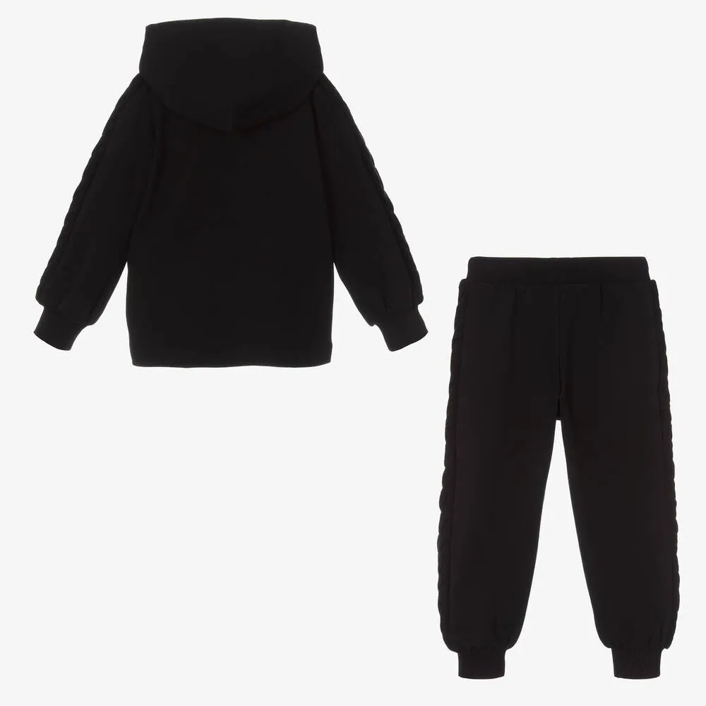 Girls Black Teddy Tracksuit